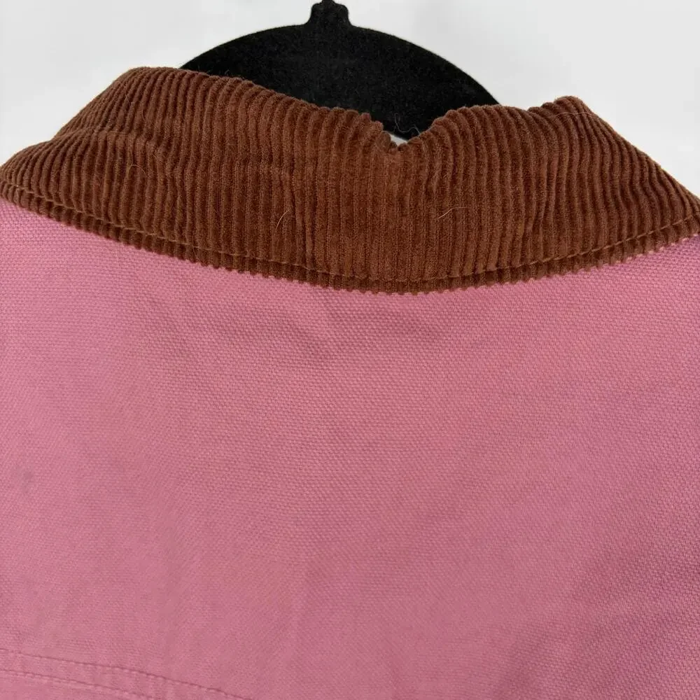 Gap Kids Pink Barn Jacket Corduroy Collar Full Zip NWT XXL 14/16